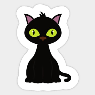 Scary Black Halloween Cat Sticker